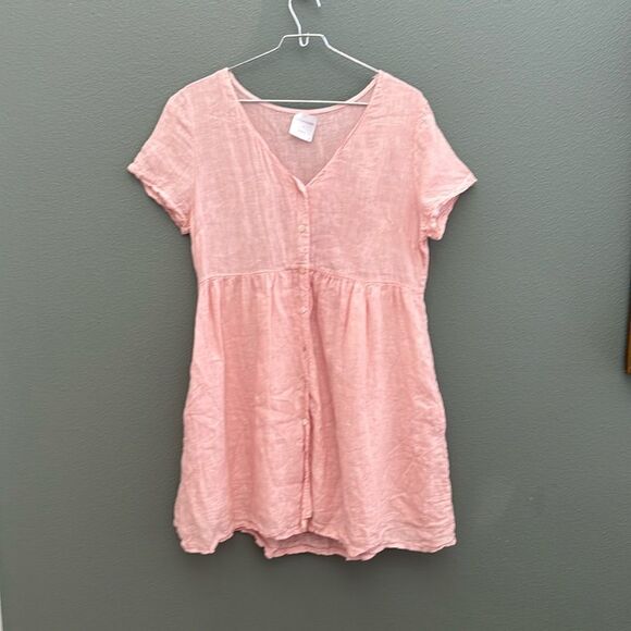 PRIV x Jillian Harris Hampton Linen Dress In Light Pink Size Small - Picture 1 of 10